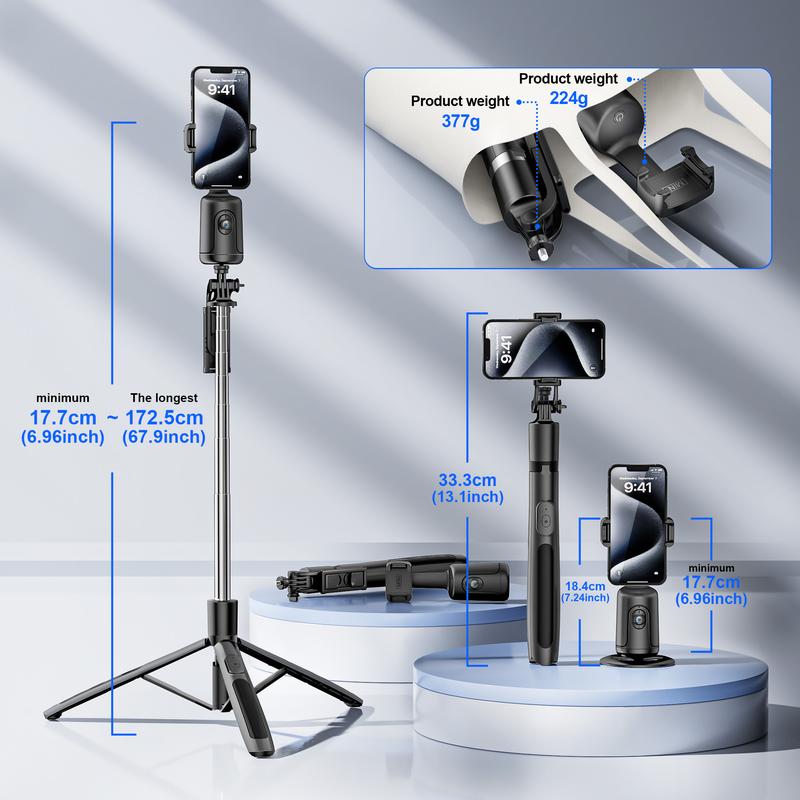 Smart AI face recognition phone tripod, 360° rotation