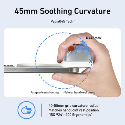 Magnetic mobile phone camera grip with wireless shutter