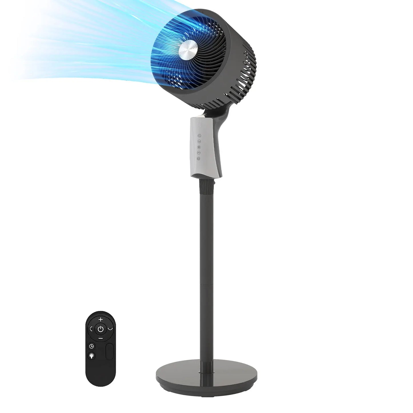 Bedroom floor fan, 90-foot high-speed floor fan, with remote control and oscillation function.